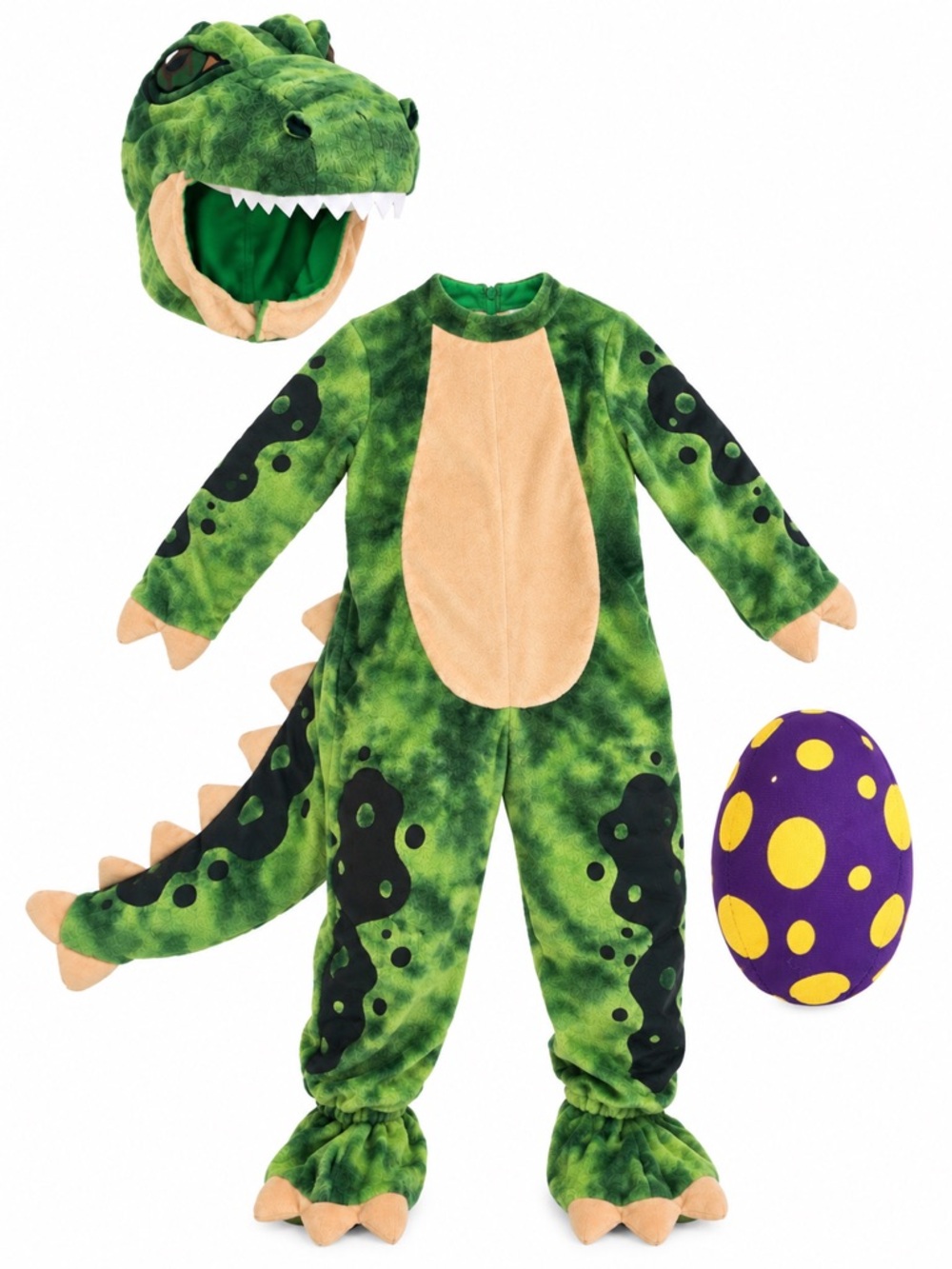 Spooktacular Creations Kids Realistic T-Rex Dinosaur Costume Green | Size S 5-7